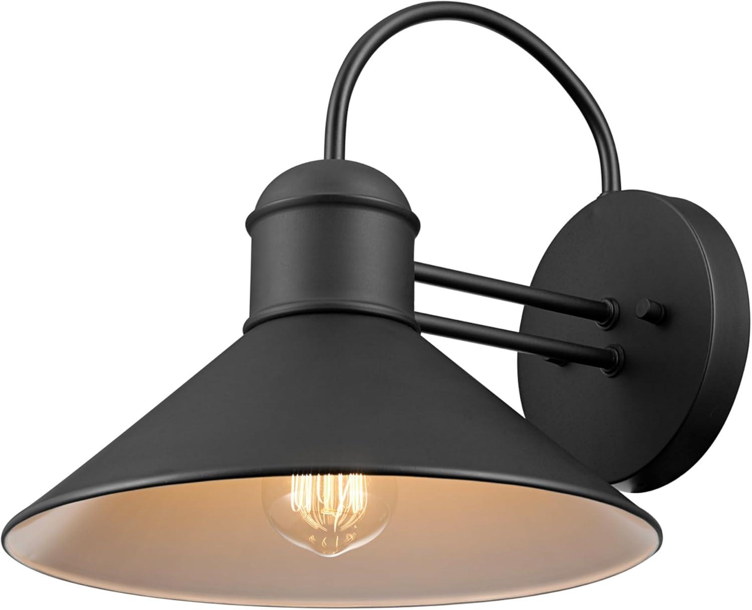 Sebastien Black Industrial Outdoor 1-Light Wall Sconce (2-Pack)