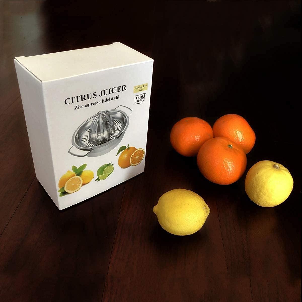 Lemon Orange Grapefruit Manual Juicer - Sturdy Manual Juicer Made of 304 Stainless Steel, with 2 Pour Spouts, Dishwasher Safe, Easy to Clean, Heavy-Duty.