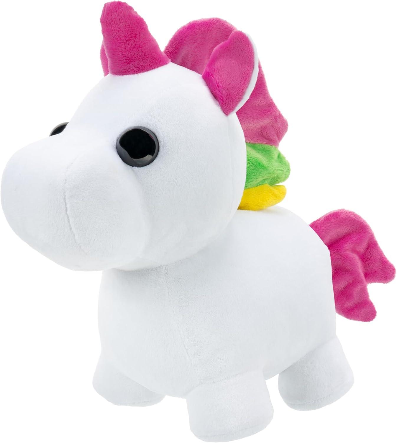 White and Pink Light-Up Plush Unicorn Toy