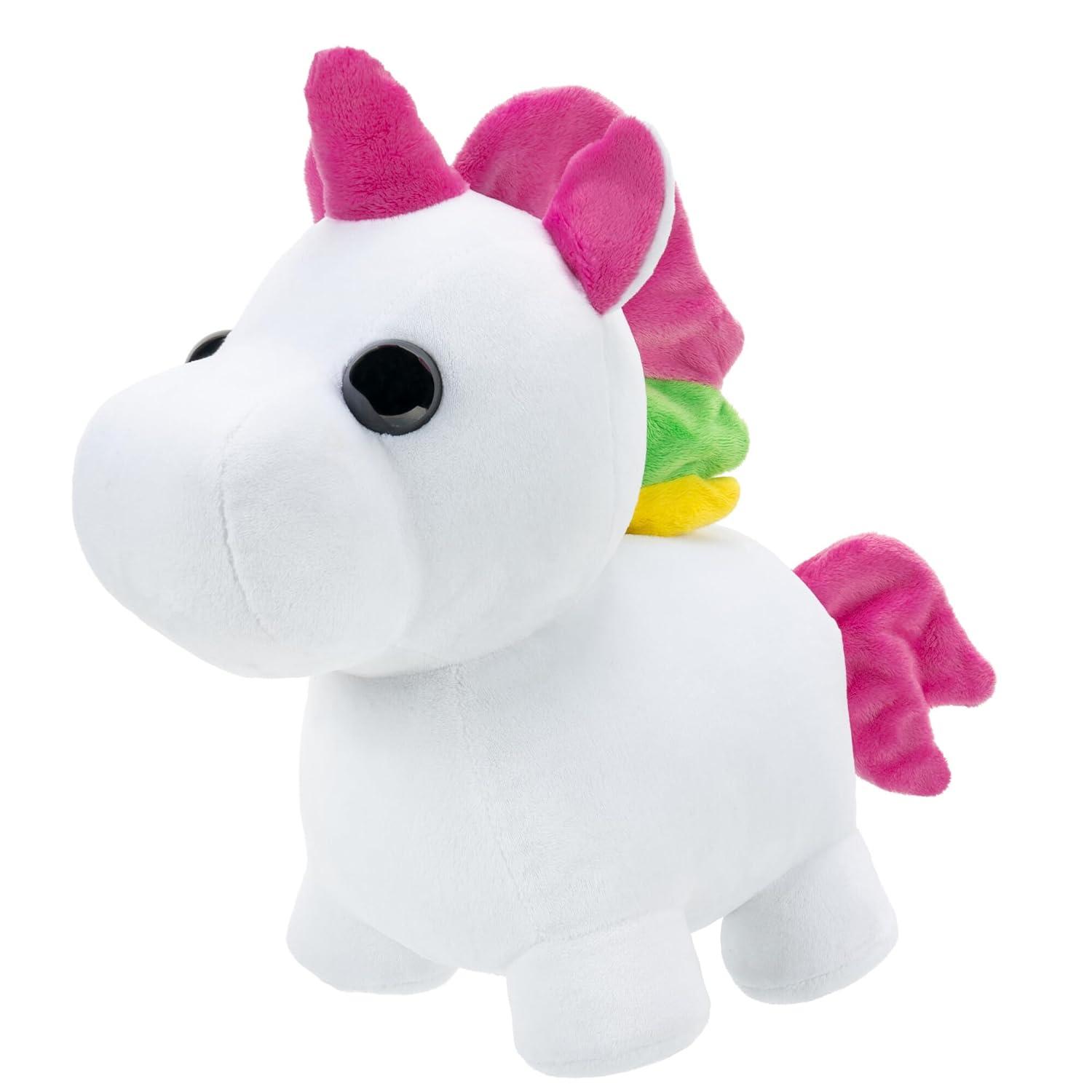 White and Pink Light-Up Plush Unicorn Toy