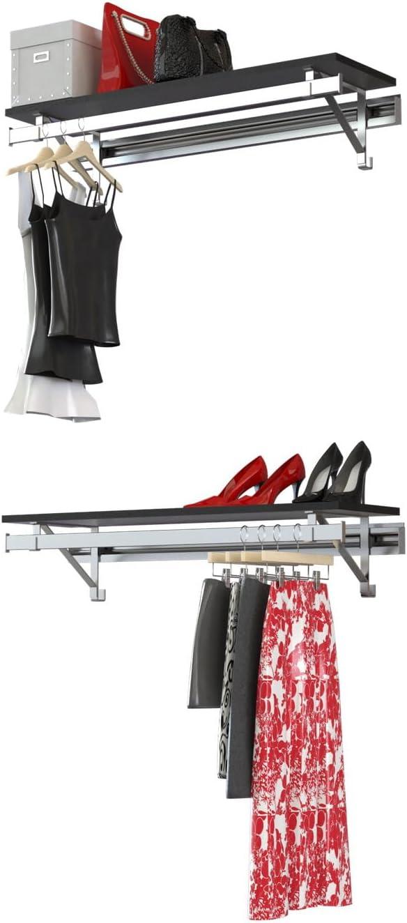 Arrange A Space Double Shelf Double Hang Closet System 48” Espresso