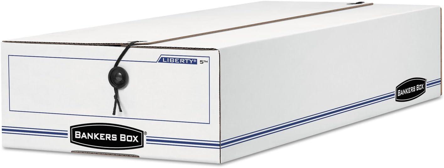 Bankers Box® Liberty Check/Deposit Slip Storage Box, 9 x 23 x 4, WE/BE, 12/Carton