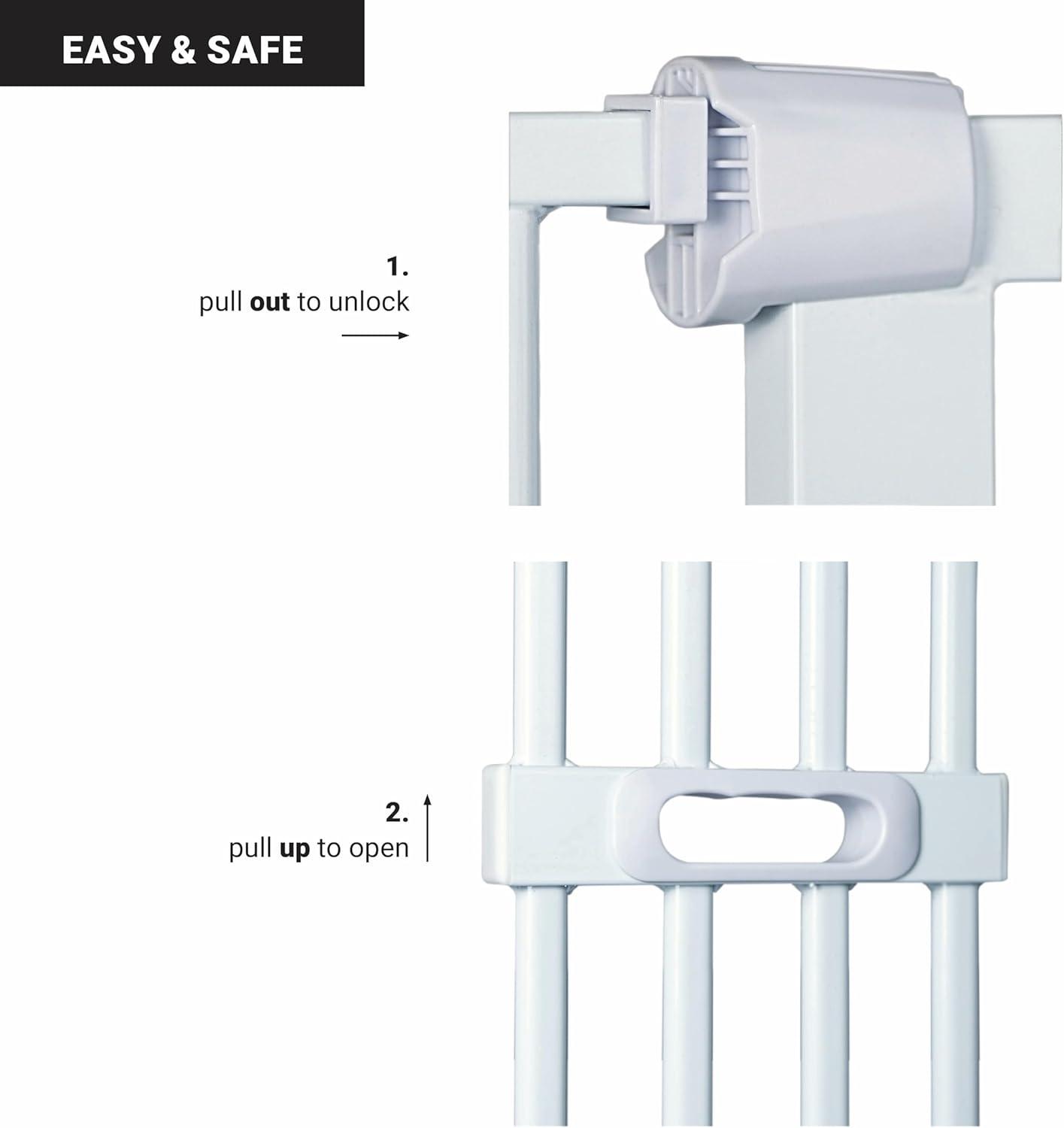 60" Extra Tall Cat Gate - 30-45" Wide Extendable Cat Barrier for Doorway - Pressure Mounted Cat gate for Doorway - Auto Close Extra Tall Pet Gate - Includes Extensions Kit - 60 inch Tall pet gate