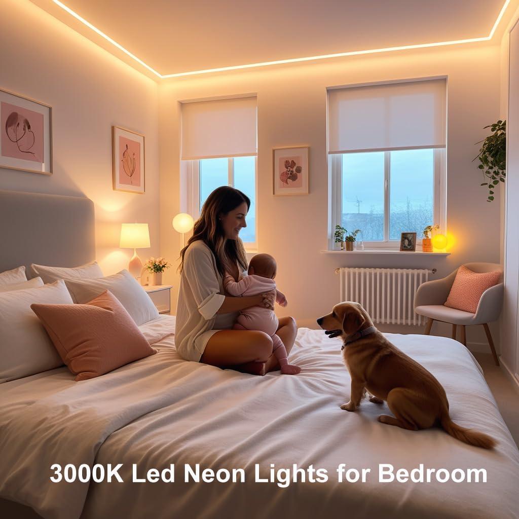 16.4ft White LED Neon Strip Lights for Indoor/Outdoor Use