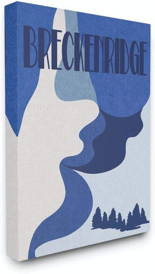 Stupell Industries Breckenridge Abstract Blue Mountain Design Canvas Wall Art by Daphne Polselli