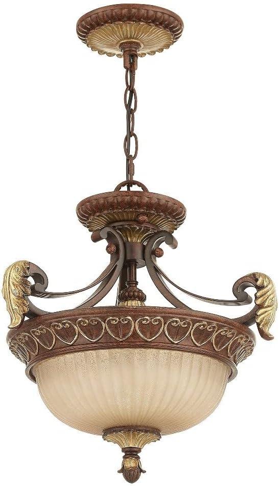 Livex Lighting Villa Verona 2 - Light Pendant in  Verona Bronze/Aged Gold Leaf