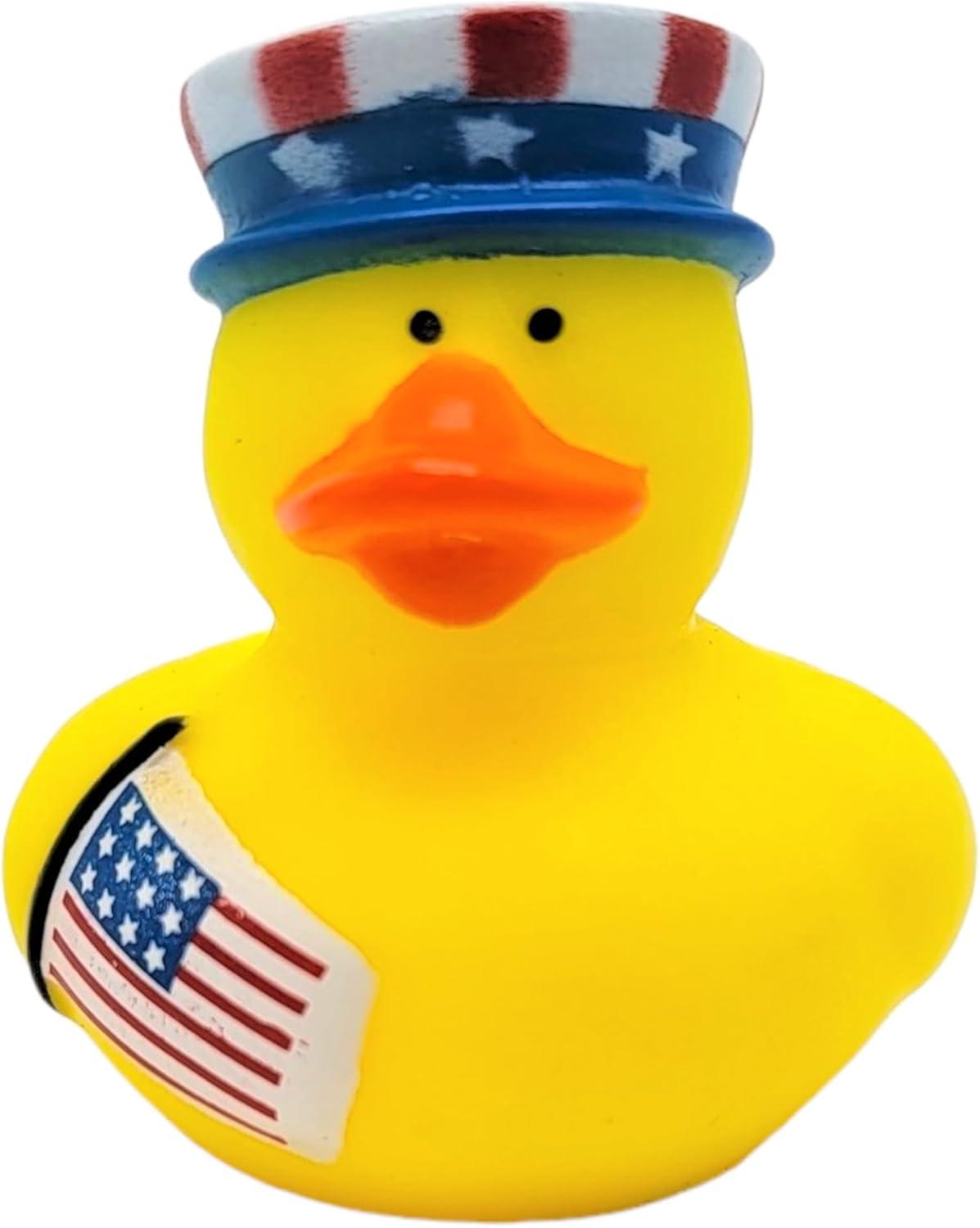 Fun Express Multi-color Patriotic Rubber Ducky, 12 Pieces Party Favors