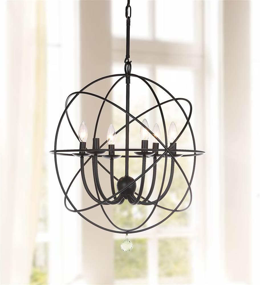 Evie 22 Inch Dia Adjustable Chandelier - Black - Safavieh.