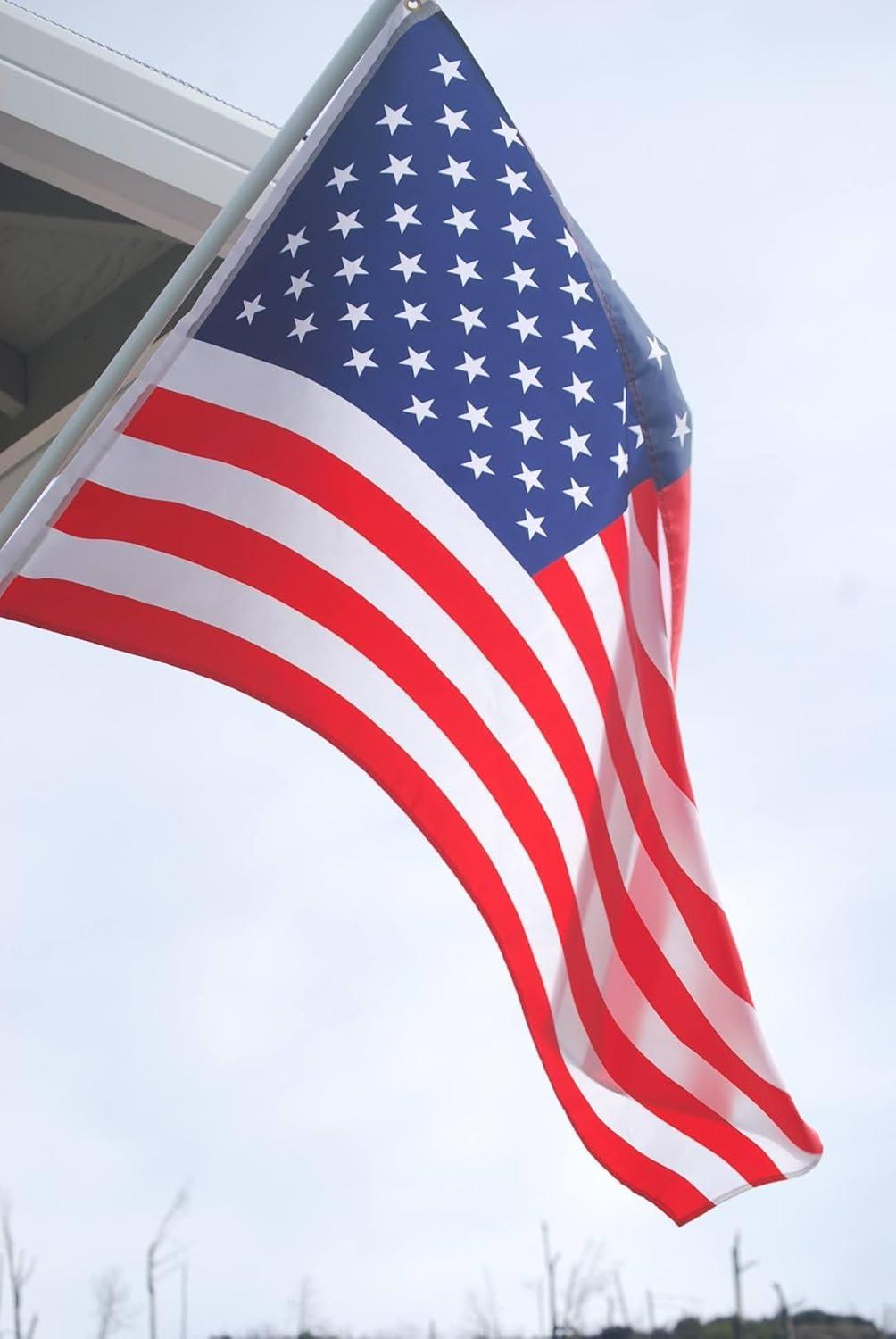 Heavy Duty 3x5 FT American Flag with Embroidered Stars