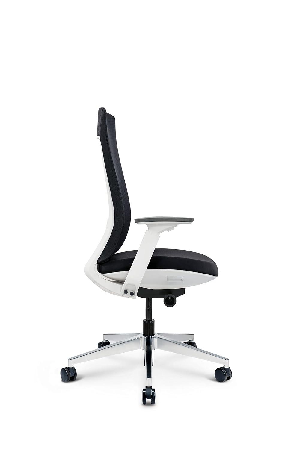 Eurotech Elevate Ergonomic Adjustable Office Chair, White Frame Black Mesh