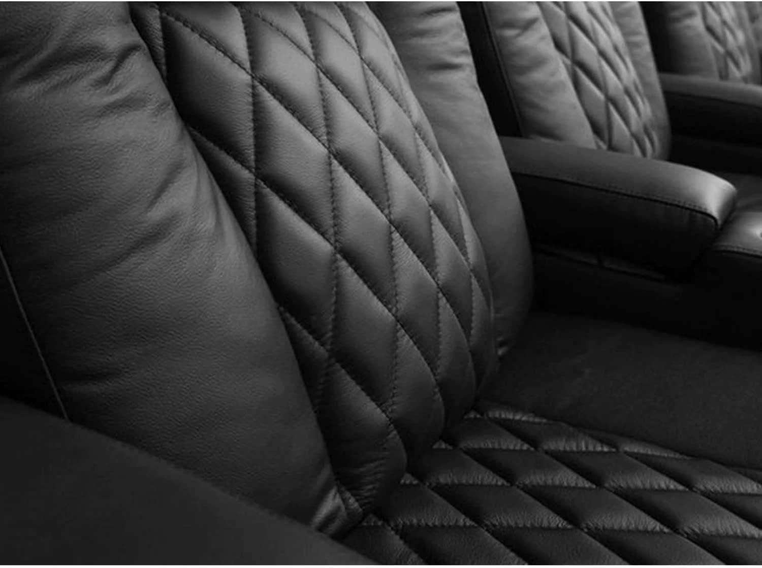 Valencia Tuscany XL Big & Tall Theater Seating – 400lb Capacity, Extra 26" Wide Power Recliner with Italian Leather, Power Headrest & Lumbar Support (Row of 2, Midnight Black)