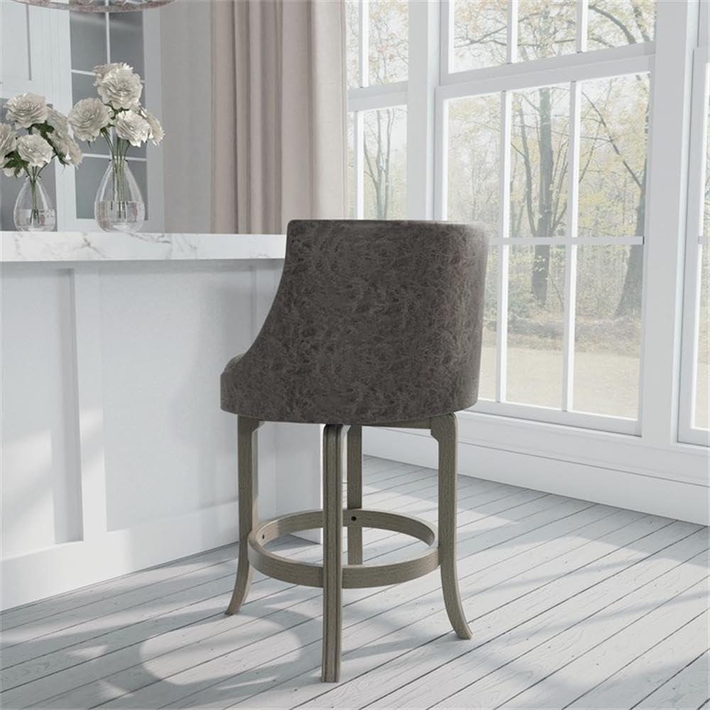 Napa Valley Wood Swivel Counter Height Barstool Aged Gray/Charcoal - Hillsdale Furniture