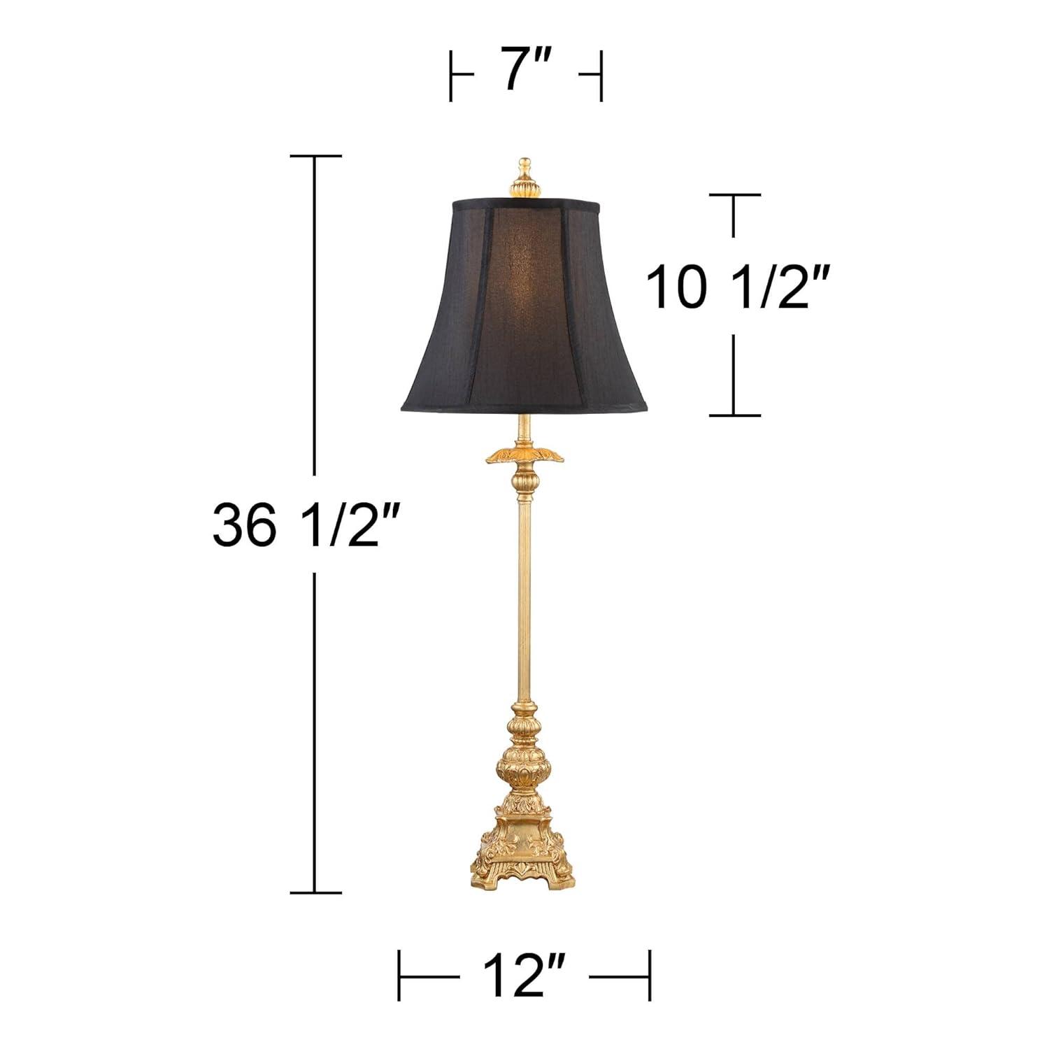Regency Hill Juliette 36 1/2" Tall Skinny Large Buffet Traditional End Table Lamps Set of 2 Brown Light Bronze Finish Living Room Bedroom Bedside