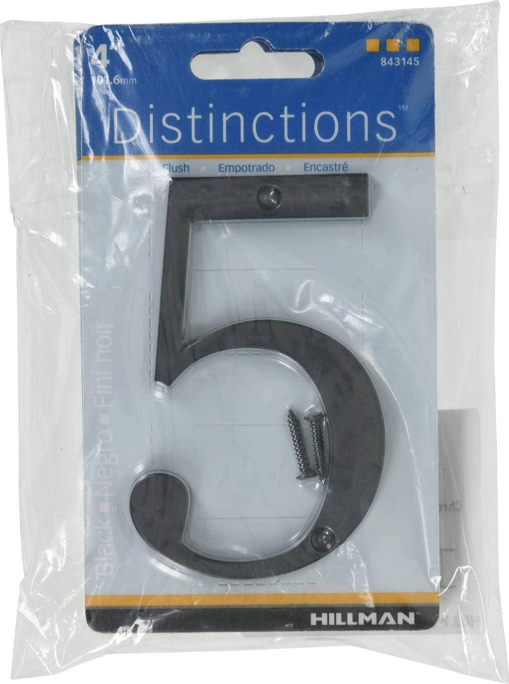 4-Inch Matte Black Zinc House Number 5