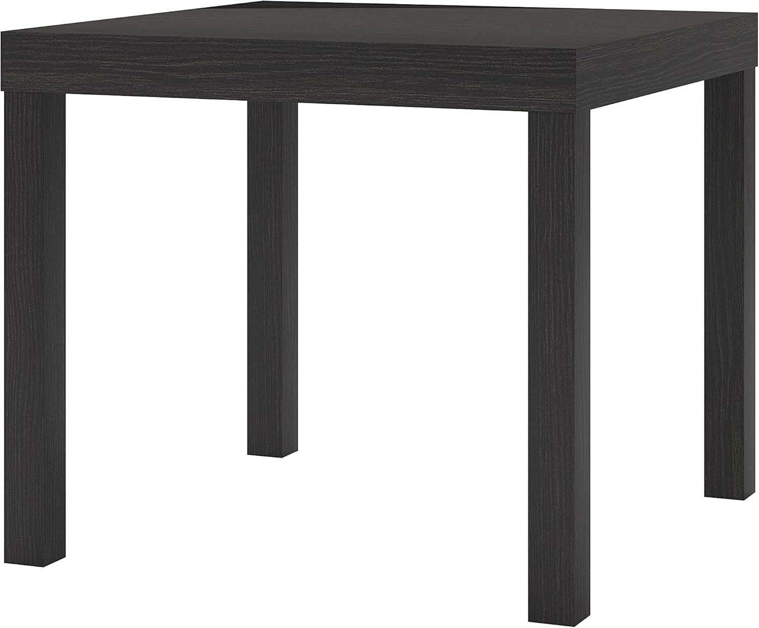 Transitional Glossy Brown Engineered Wood Square End Table