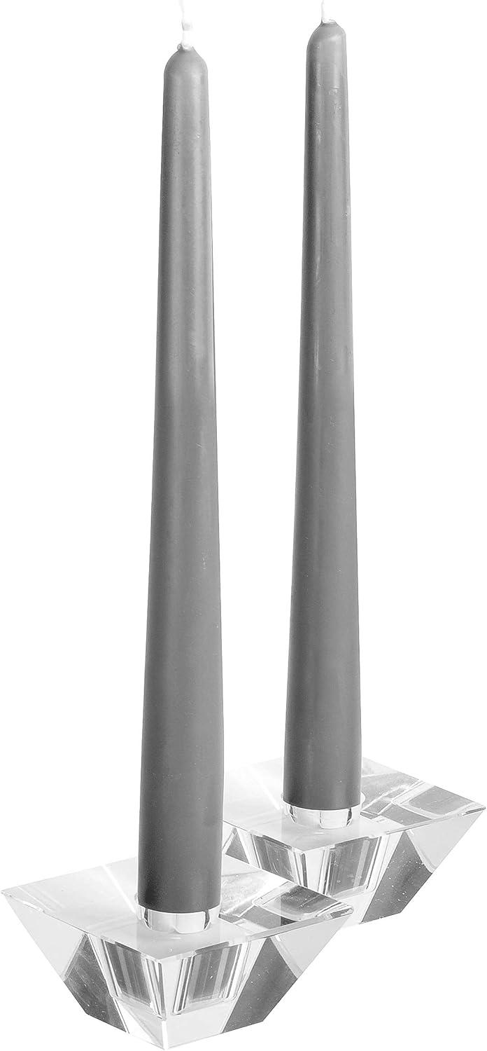 10-Inch Dark Gray Dripless Taper Candles, Set of 12