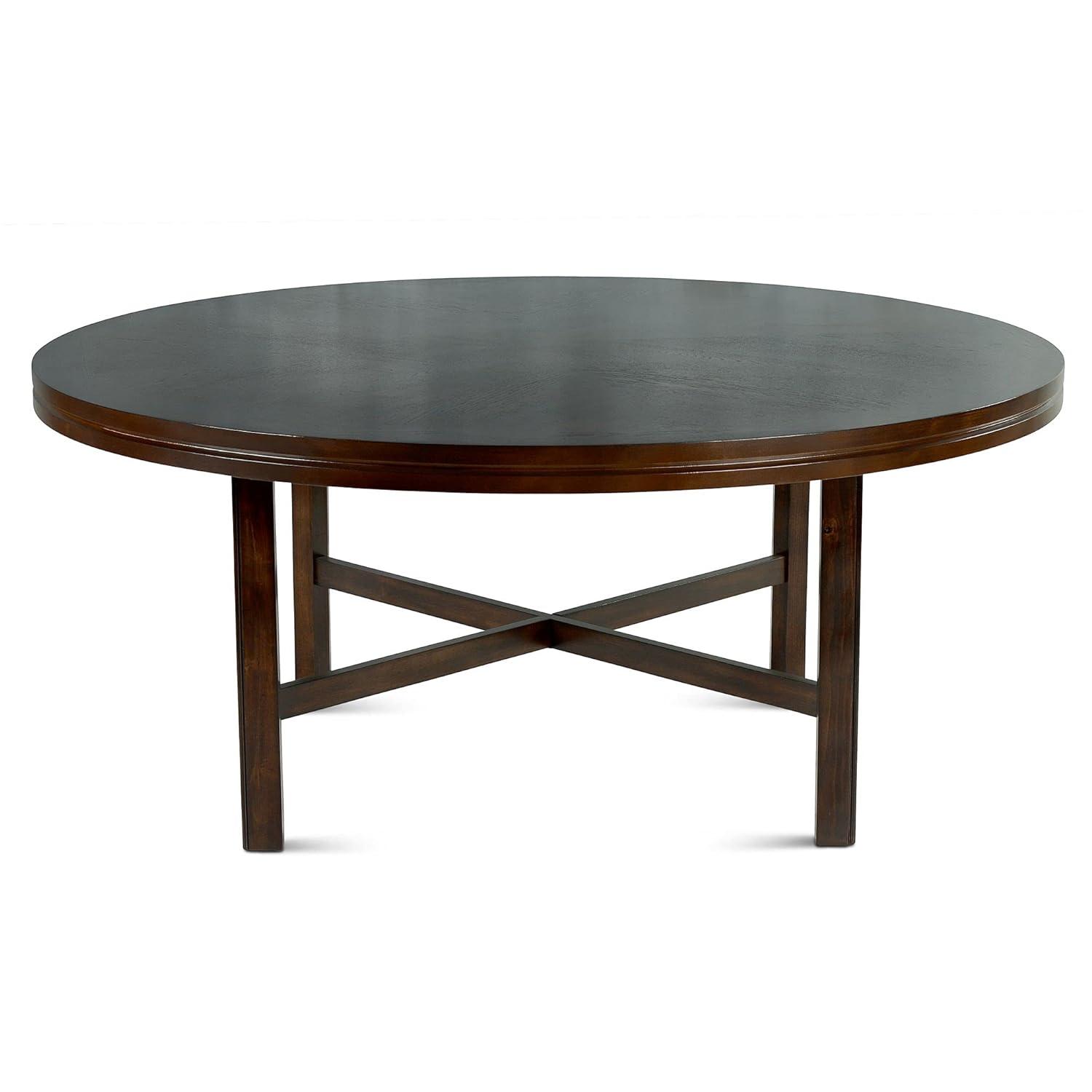 Steve Silver Co. 72" Talbot Round Dining Table Dark Oak : Seats 8, Mid-Century Modern, Wood Veneer