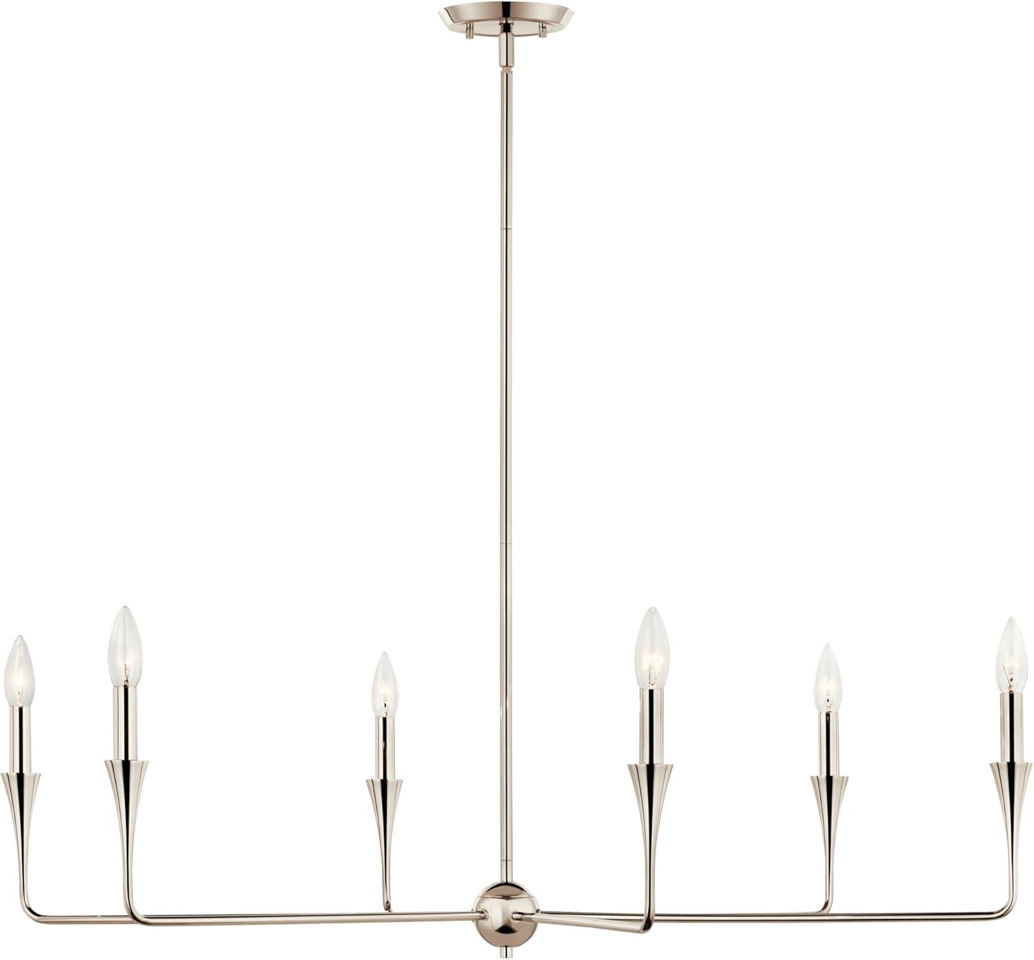 Polished Nickel 6-Light Modern Chandelier