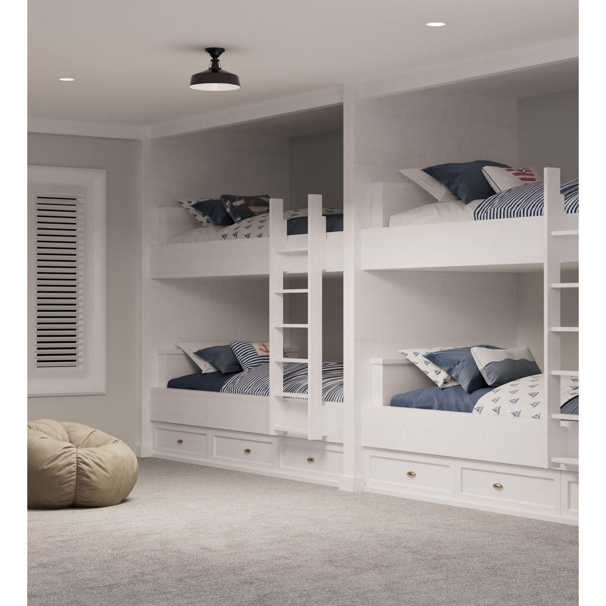Progress Lighting Cedar Springs 1-Light Ceiling Light, Black, White Shade
