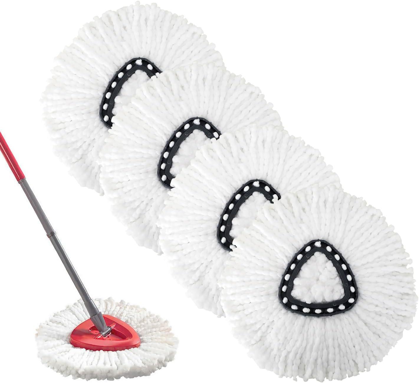 4 Pack Spin Mop Refill - Replacement Head Compatible with O Cedar, Microfiber Spin Mop Refills,clean the floor. Easy Floor Cleaning Mop Head Replacement - Bonison