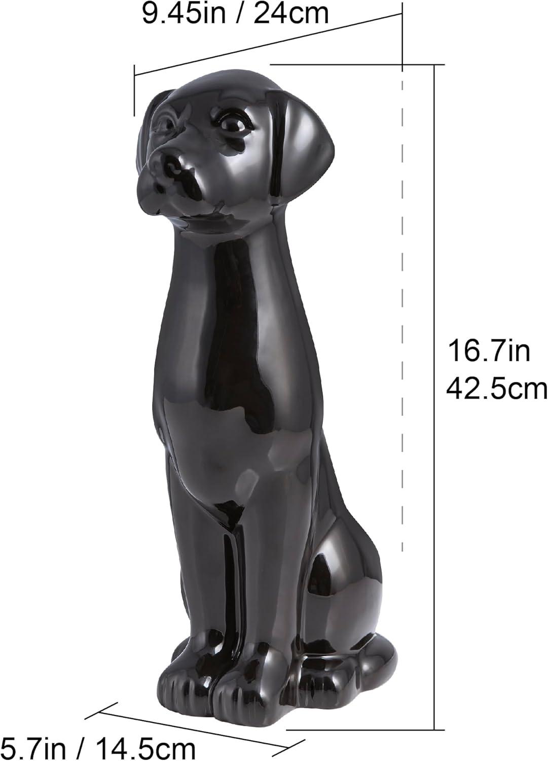 Black Lab Ceramic Toilet Brush And Holder by Allure Home Creation