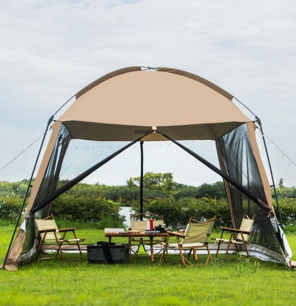 Beige 11 x 11 ft Metal and Fiberglass Screen House Tent