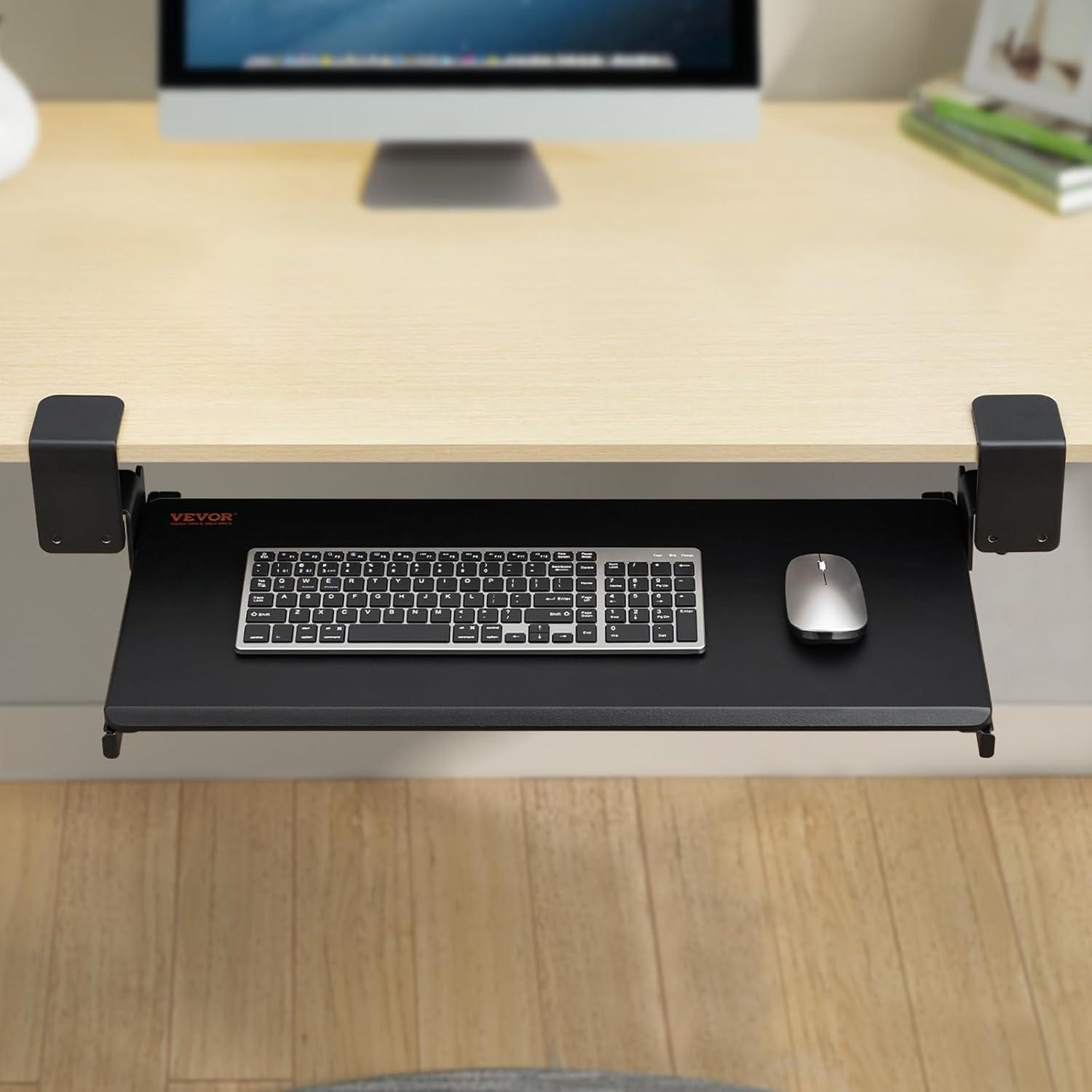 Computer Keyboard Tray Under Desk Pull-Out Keyboard and Mouse Tray