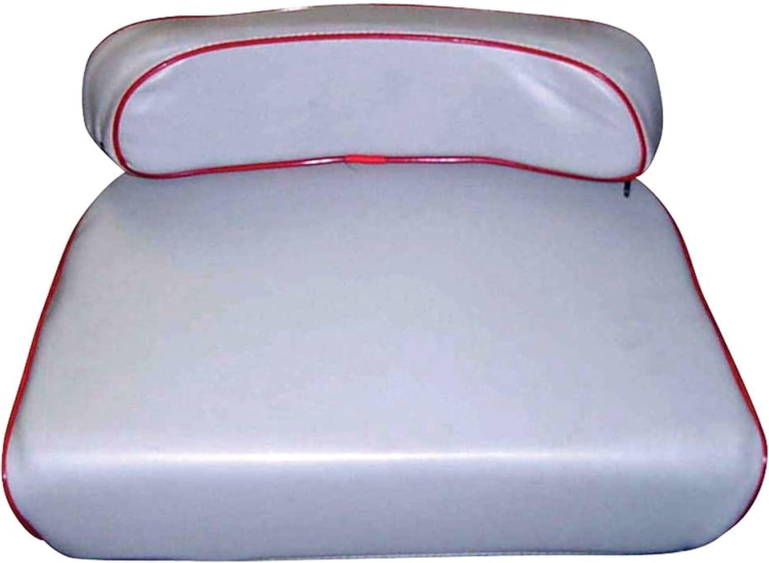 Gray and Red Tractor Seat Cushion with Backrest