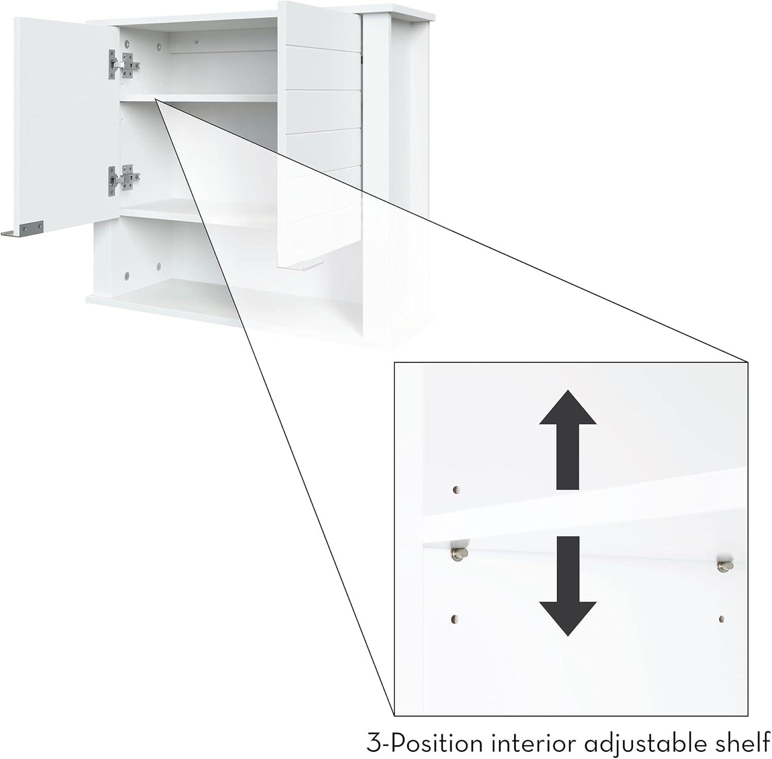 RiverRidge Home RiverRidge Madison Two-Door Bathroom and Laundry Wall Mount Storage Medicine Cabinet with Fixed and Adjustable Shelf