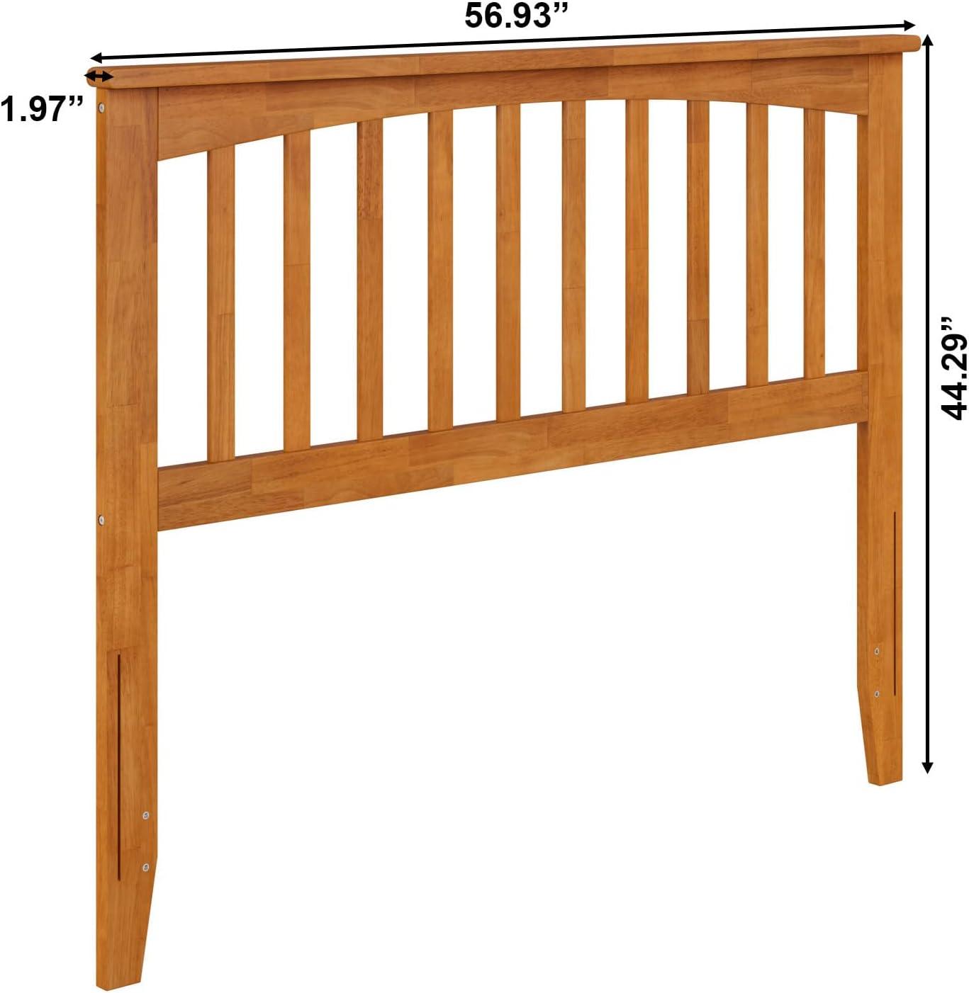 AFI Furnishings Mission Full Solid Wood Headboard with Attachable Charger in Light Toffee