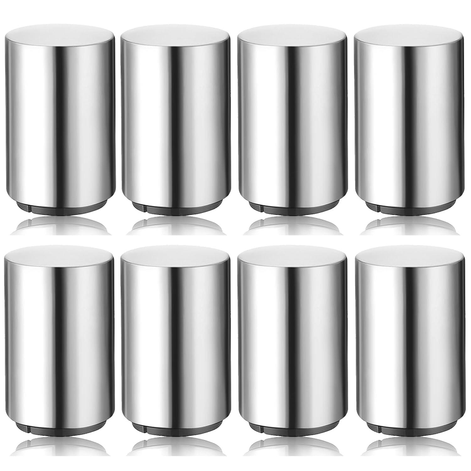 Automatic Magnetic Beer Bottle Opener, Stainless Steel Portable Pop the Top Wine Bottle Cap Catcher, Quick Open, No Damage Push Down Bartender Tools for Bar, Home, Kitchen, Party, Restaurant, Silver