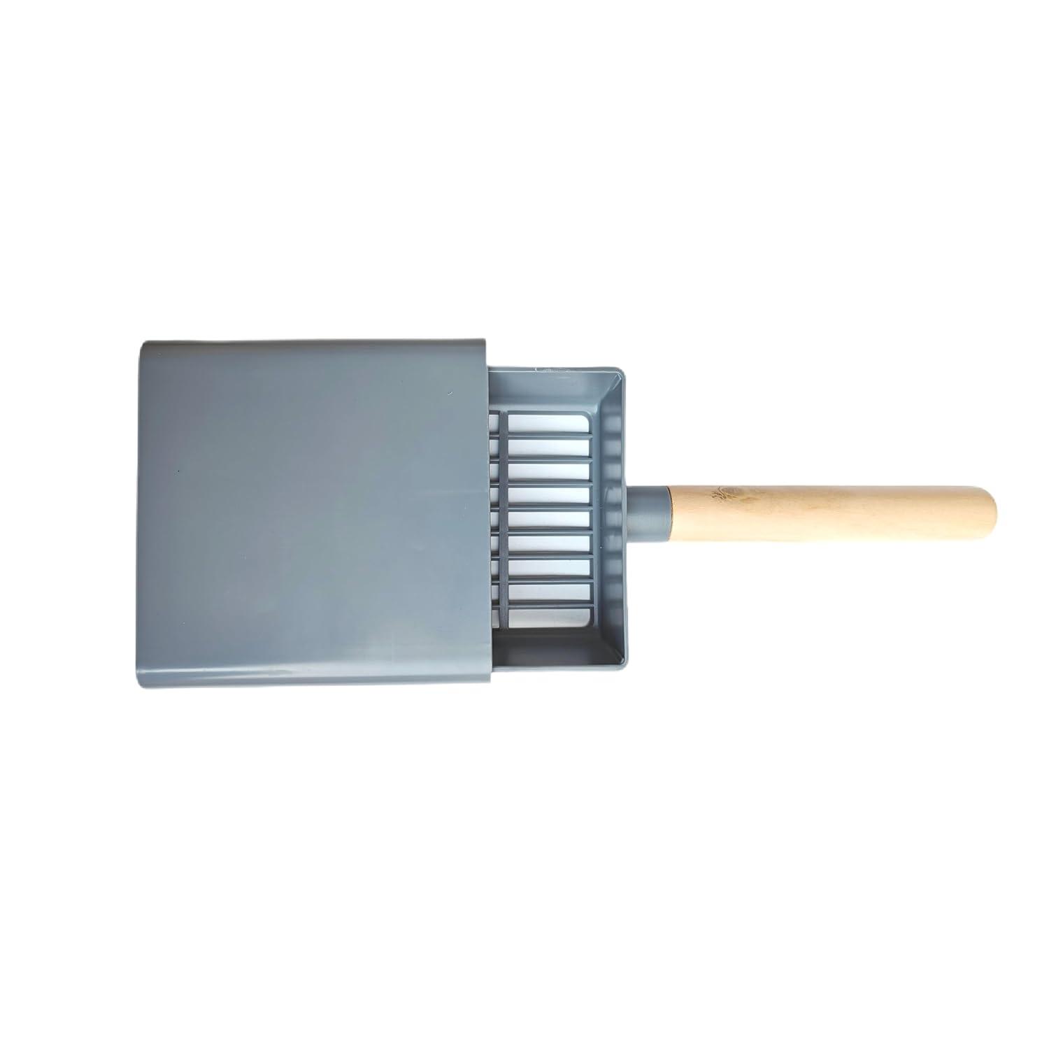 KUNWU Stainless Steel Semi-closed Cat Litter Box 24"x 16"x 12" with Enclosure Lid, Scoop and Step, Easy Clean, Never Absorbs Odor