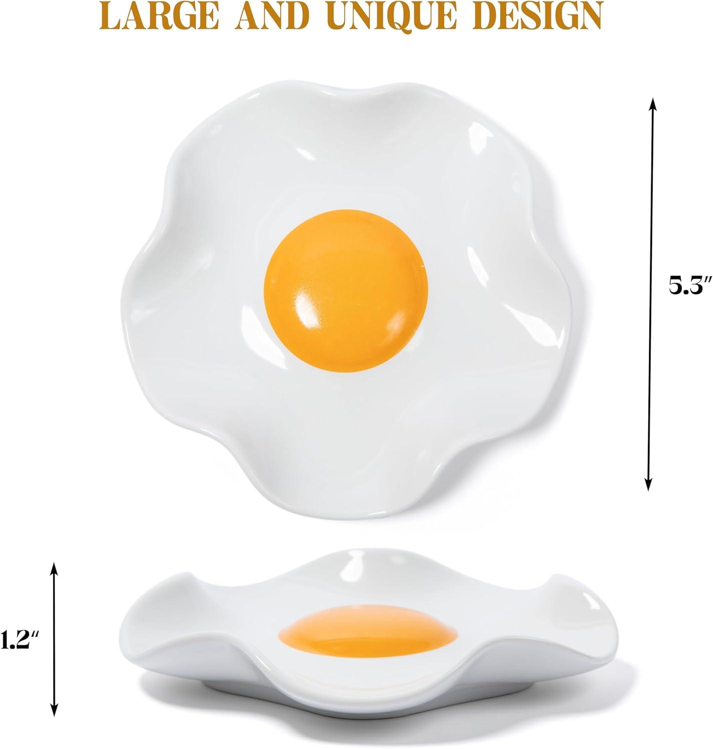 Fried Egg Ceramic Spoon Rest for stove top and kitchen counter | Large and Dishwasher-Safe Utensil holder | Home & kitchen decor | Kitchen Gifts for women | House warming gifts new home C57