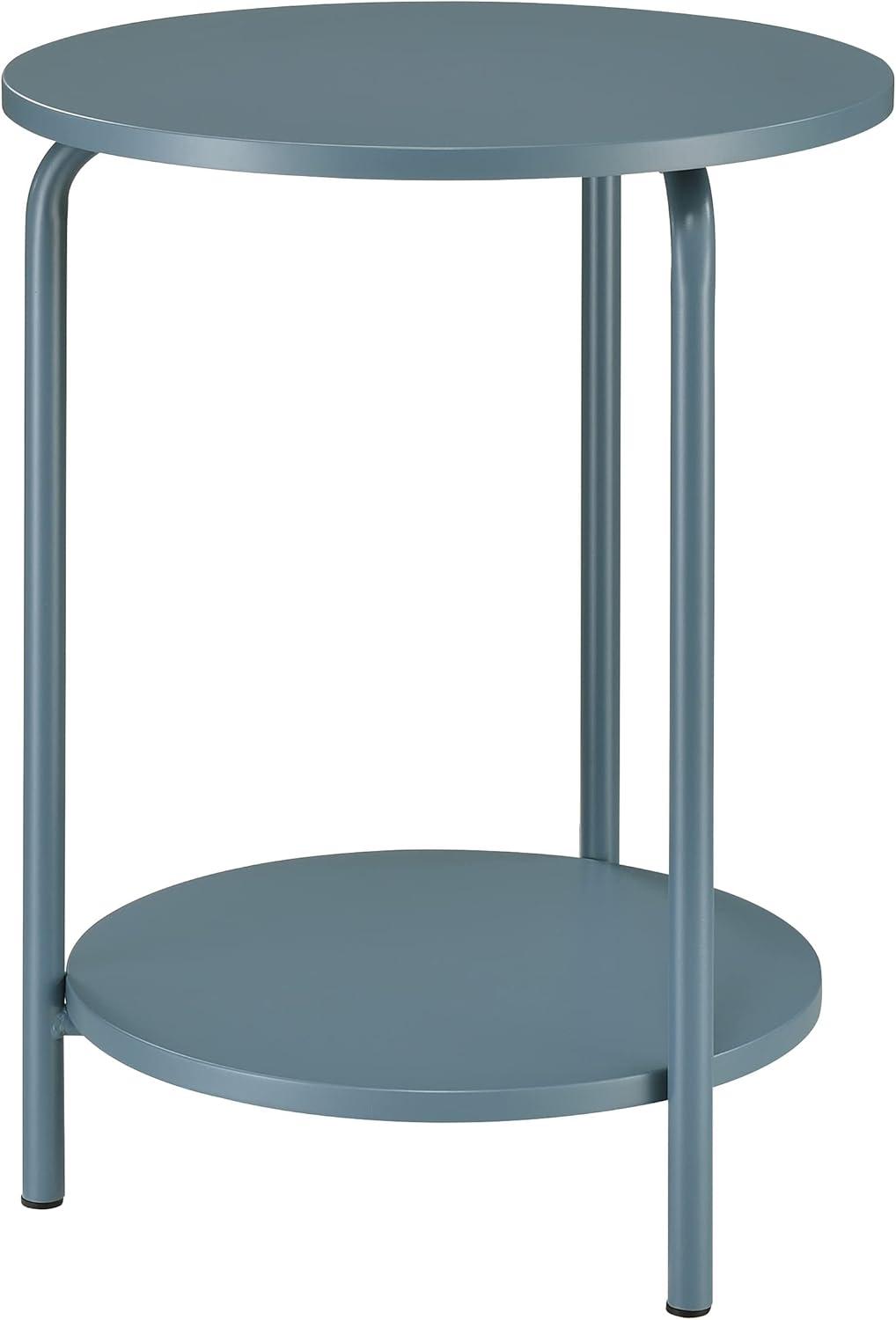 OSP Home Furnishings Elgin Metal Accent Table in Bluestone