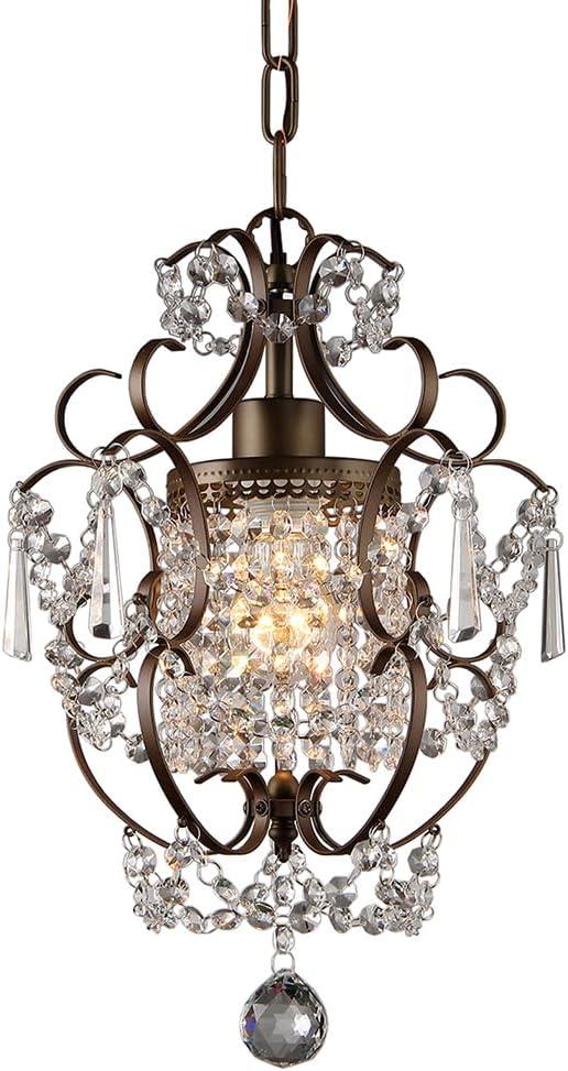 Warehouse of Tiffany Rosalie 1-light Antique Bronze 11-inch Crystal Chandelier