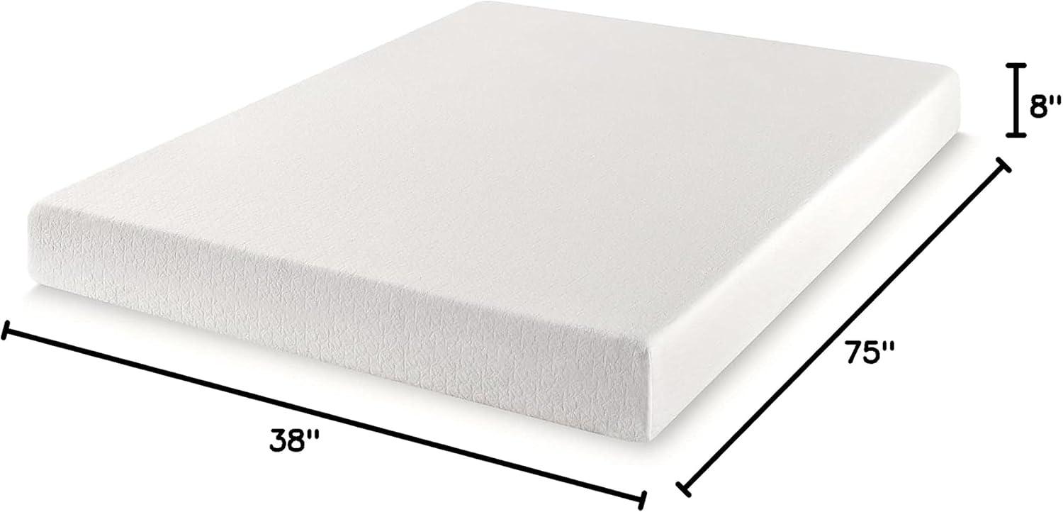 Queen 8-Inch White Jacquard Memory Foam Mattress