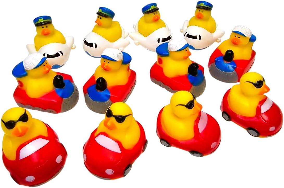 Transportation-Themed Rubber Duckies Set for Bath and Play