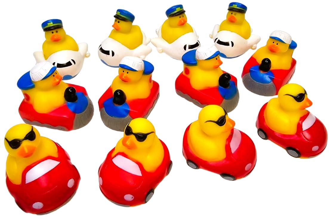 Transportation-Themed Rubber Duckies Set for Bath and Play
