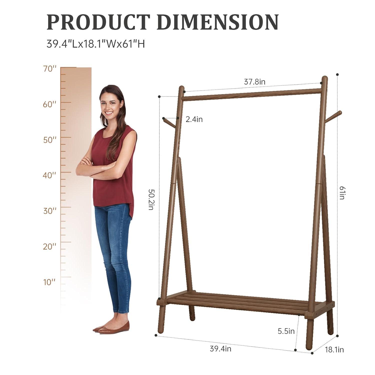 Clothes Rack,Clothing Rack with Shelf and Hook, Sturdy and Portable,Garment Rack