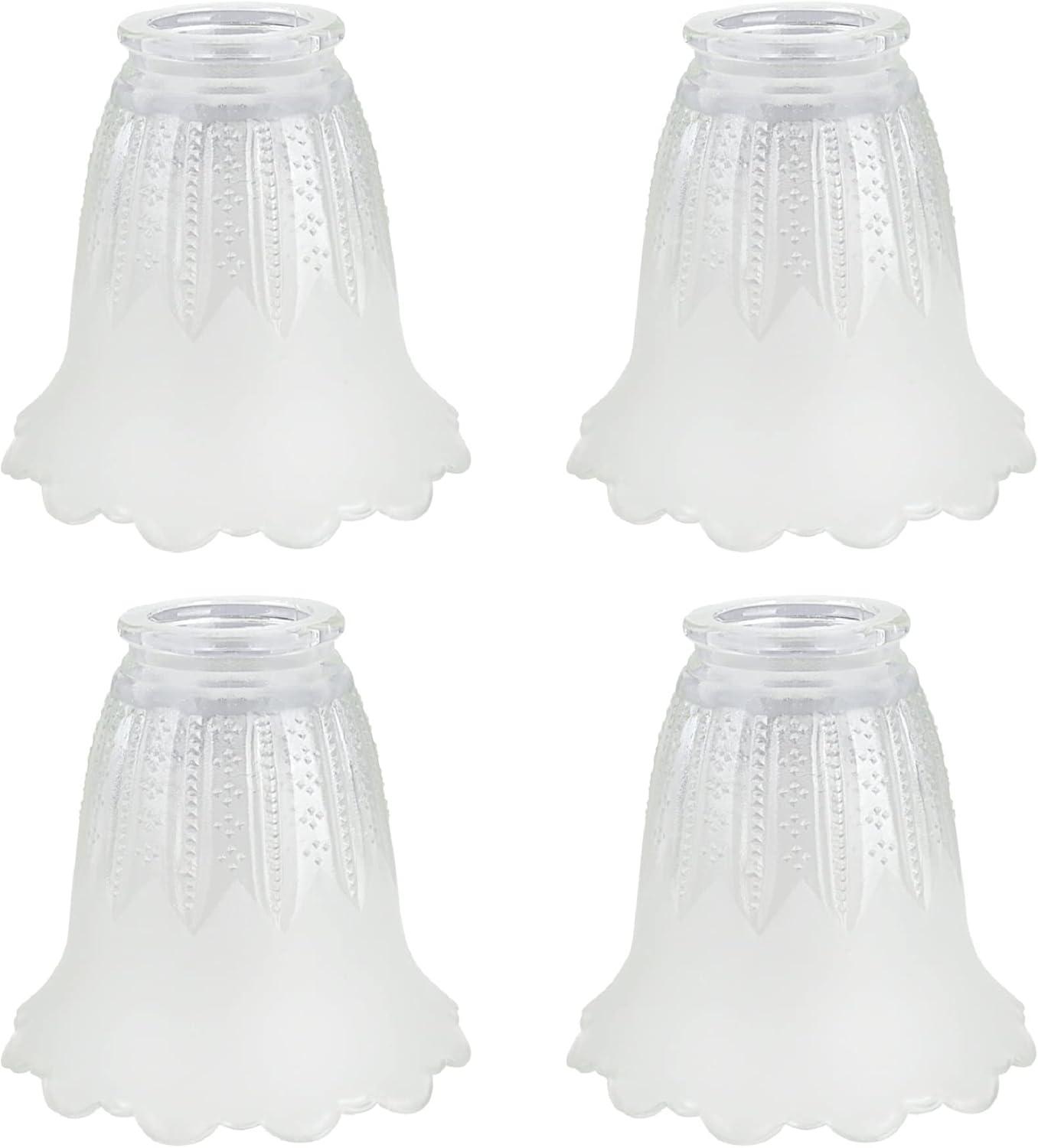 Clear and Frosted Mini Bell Glass Shades, 4-Pack