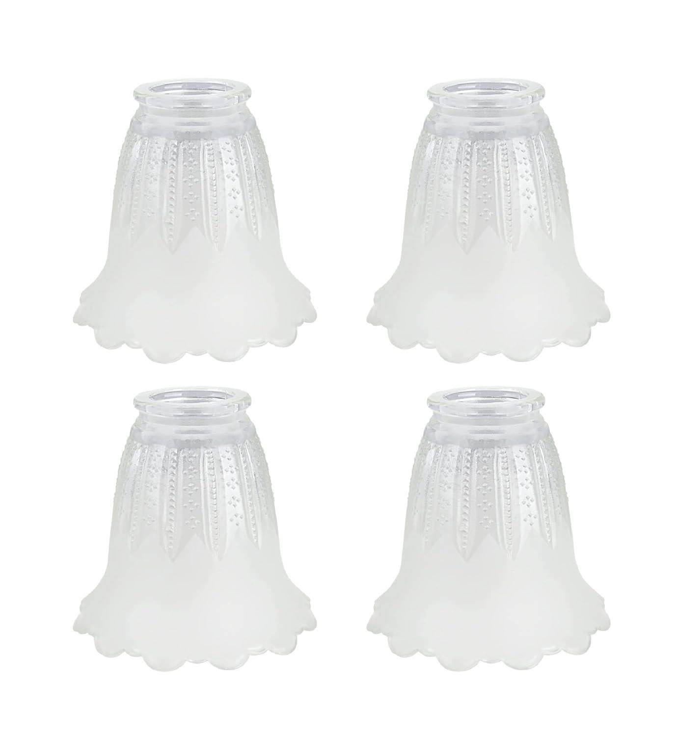 Aspen Creative 23078-4 Clear & Frosted Transitional Style Replacement Glass Shade, 2-1/8" Fitter Size, 4-1/2" high x 5" diameter, 4 Pack