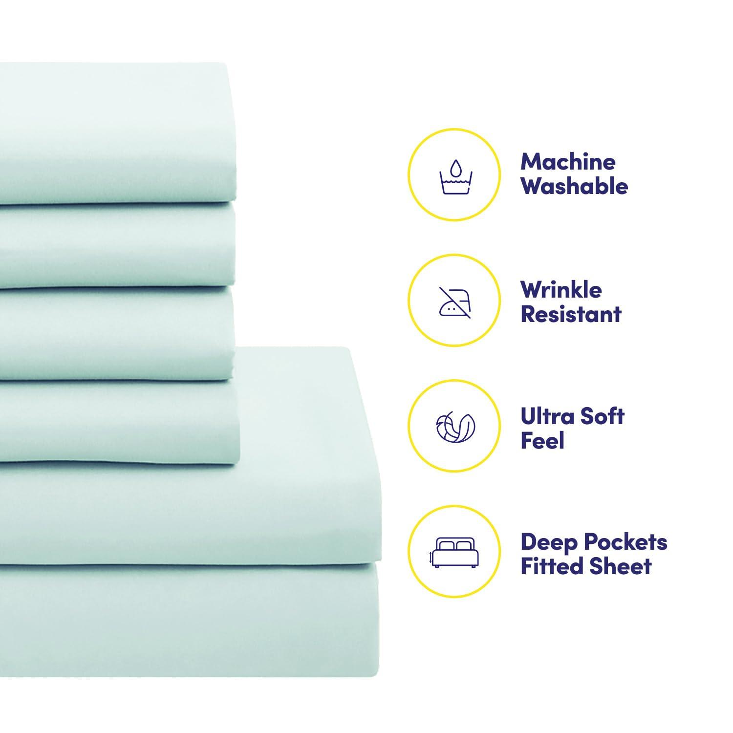 Sweet Home Collection All Season Bed-in-A-Bag 5pc/7pc Solid Color Comforter & Sheet Set Ultra Soft Bedding by Sweet Home Collection