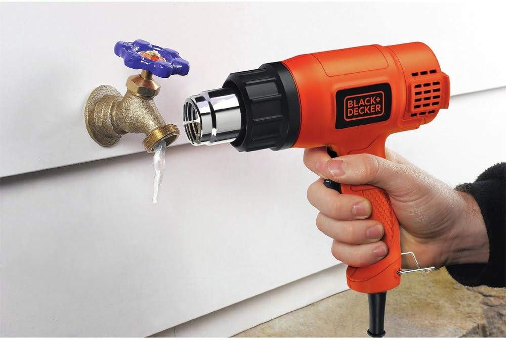 BLACK+DECKER HG1300 1350 W 120 V Corded Heat Gun, with 2 Temperature Settings, Orange