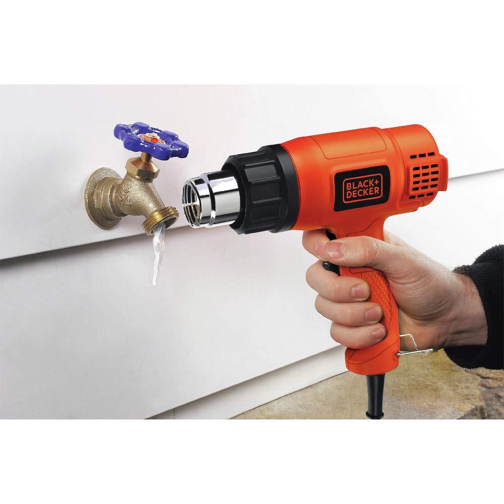 BLACK+DECKER HG1300 1350 W 120 V Corded Heat Gun, with 2 Temperature Settings, Orange