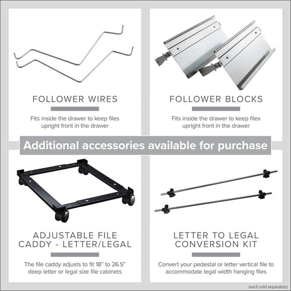 Pemberly Row 4 Drawers 52" Vertical Black Metal Filing Cabinet Lockable Pre-Assembled Stationary Letter Size for Home, Office