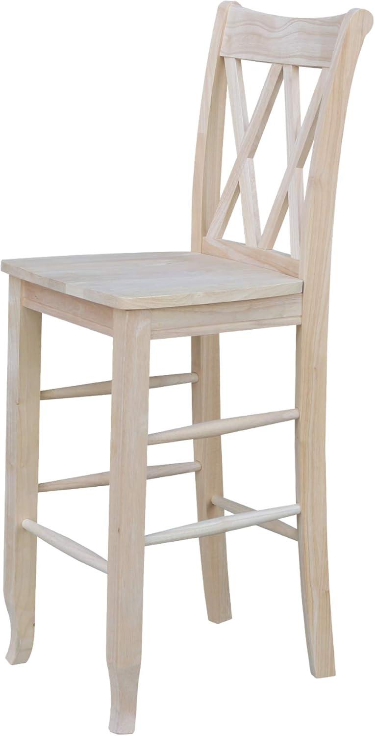 30&#34; Double X-Back Counter Height Barstool Unfinished - International Concepts