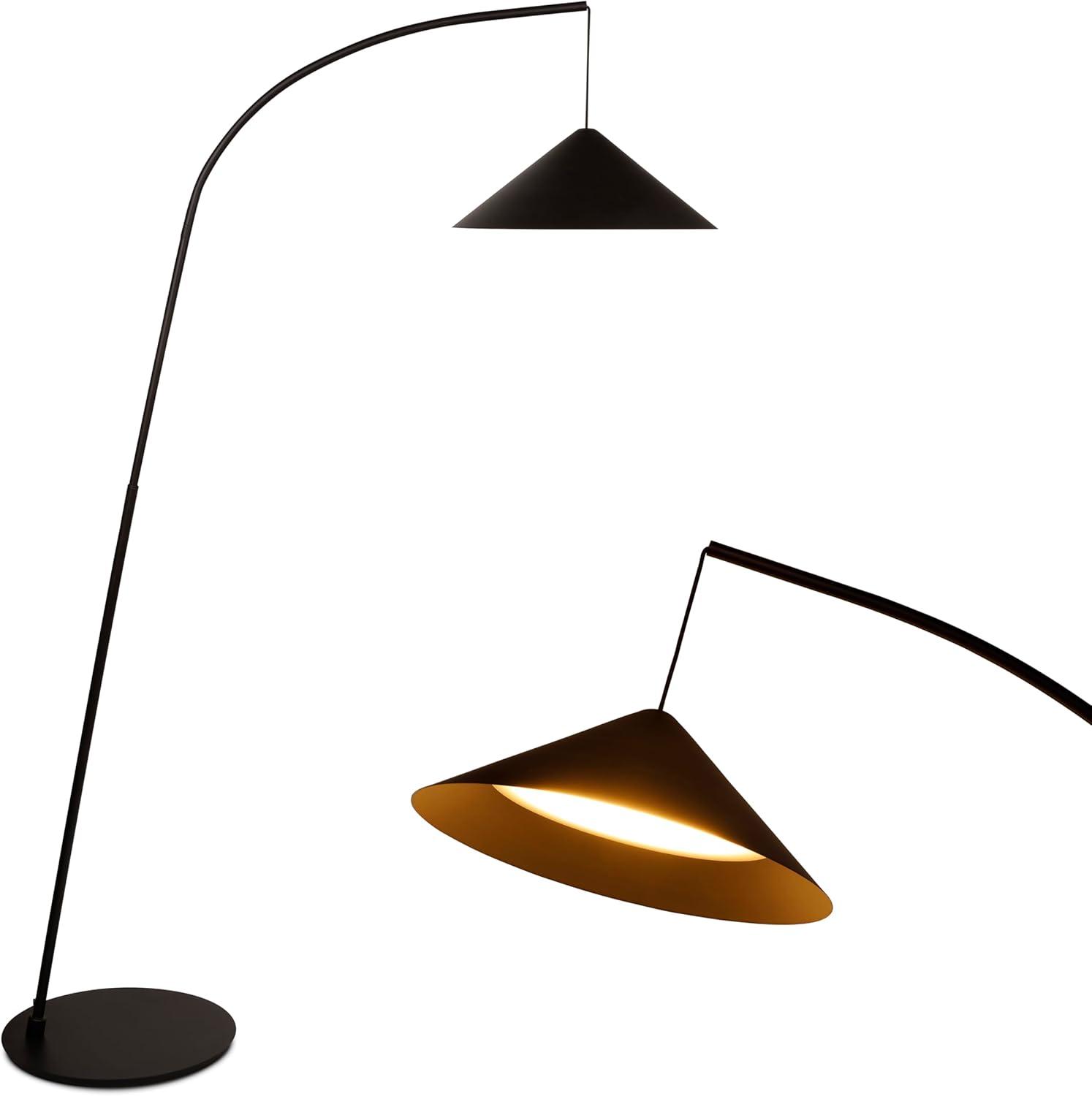 Devin 66" Modern LED Arc Floor Lamp with Weighted Base