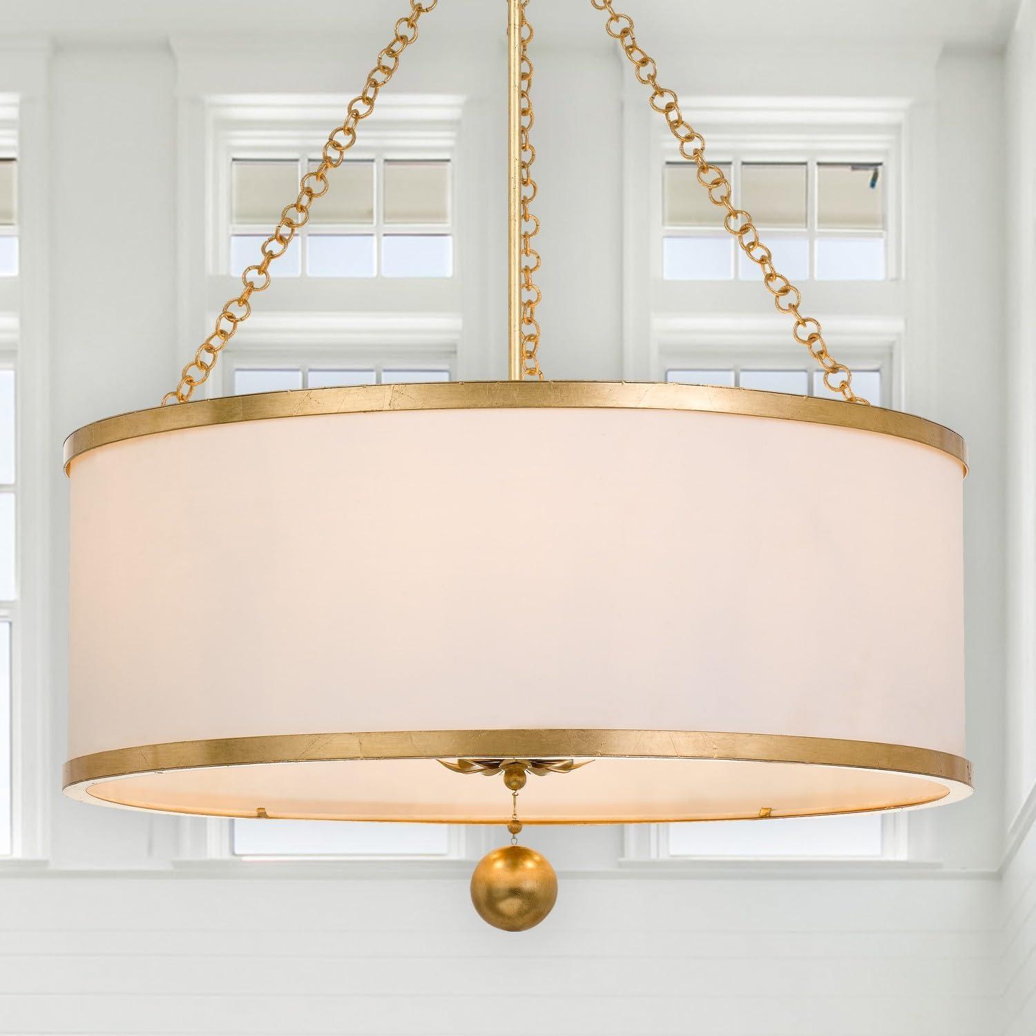 Six Light Chandelier-Antique Gold Finish    -Traditional Installation Crystorama Lighting 518-Ga