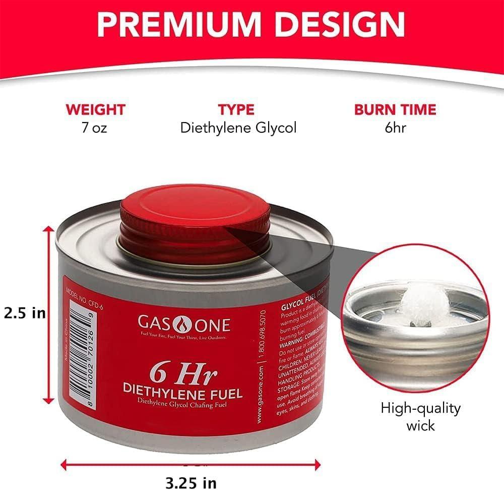 GasOne Diethylene 6 Hour Wick Liquid Gel Fuel (12 Pack)