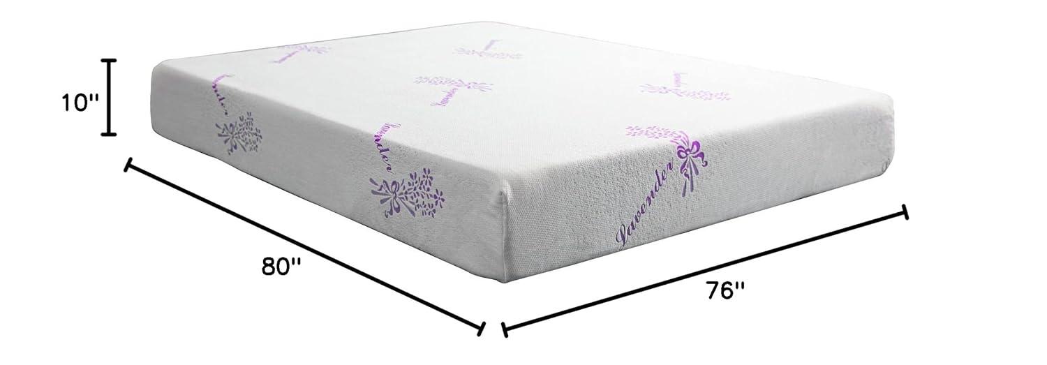 Tulo by Mattress Firm 10" Memory Foam Lavender Mattress in a Box, Pressure Relief, King
